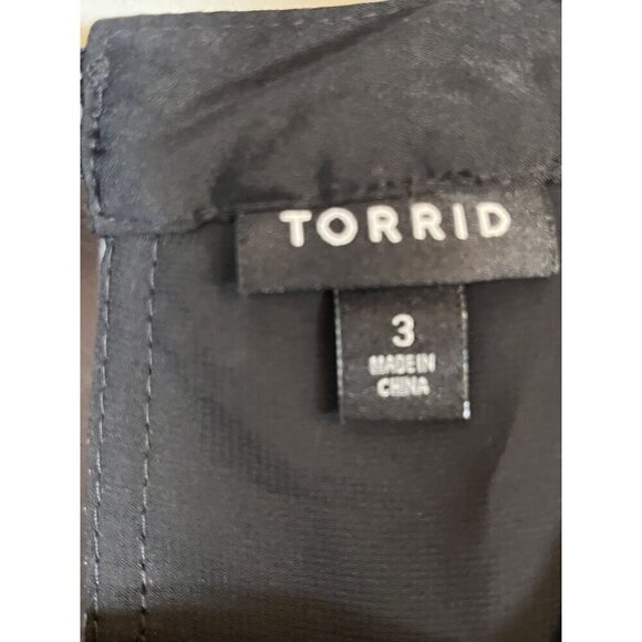 Torrid Top Women 3X Black Halter Pullover Sleeveless Red Floral Burnout Velvet - Picture 3 of 14